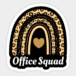 Office Squad Rainbow Leopard Administrative Assistants Team Sticker